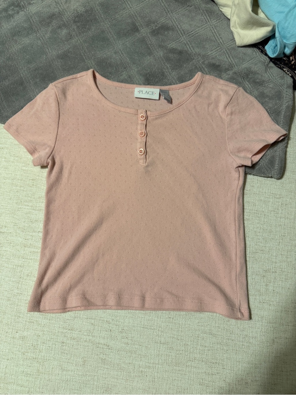 The Children's Place Pink Short Sleeve Henley Tee